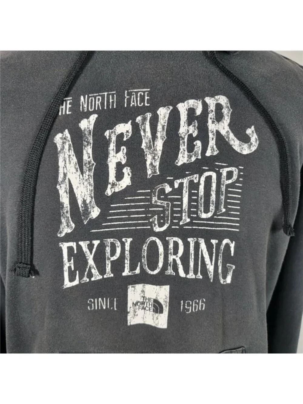 The North Face NEVER STOP EXPLORING Vintage Hoodie Men's M Black Long Sleeve